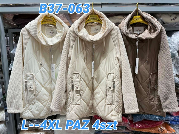 Kurtki damskie zimowe Roz L-4XL, 1 Kolor Paczka 4 szt